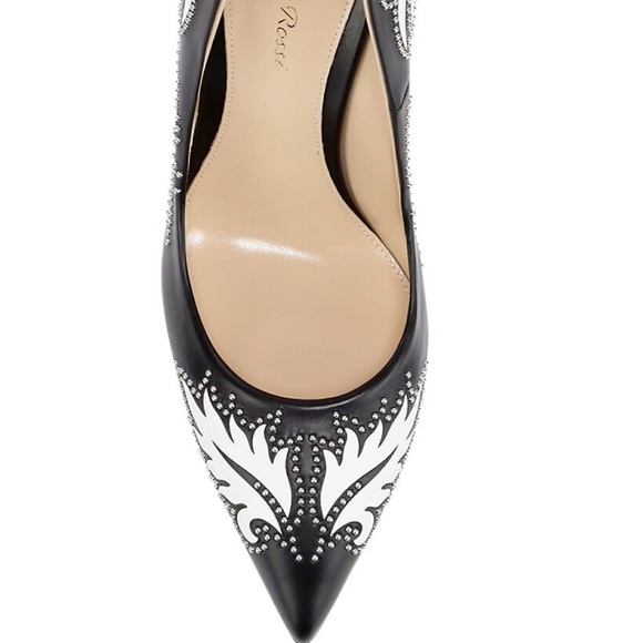 Gianvito Rossi Ellipsis High-Back Studded Leaf Leather Pumps - Size 38 - 105mm - Picture 4 of 7